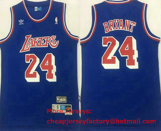 Men's Los Angeles Lakers #24 Kobe Bryant Blue Hardwood Classics Soul Swingman Throwback Jersey