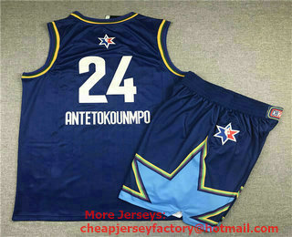 Men's Los Angeles Lakers #24 Kobe Bryant Blue Jordan Brand 2020 All-Star Game Swingman Stitched NBA Jersey With Shorts