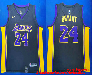 Men's Los Angeles Lakers #24 Kobe Bryant New Black 2017-2018 Nike Swingman Black Stitched NBA Jersey
