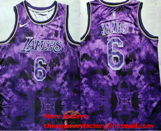 Men's Los Angeles Lakers #6 LeBron James 2023 Purple MVP Swingman Stitched Jersey