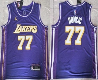 Men's Los Angeles Lakers #77 Luka Doncic Purple 2025 City Swingman Jersey