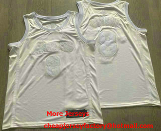 Men's Los Angeles Lakers #8 Kobe Bryant All White AU Nike Jersey
