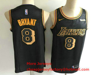 Men's Los Angeles Lakers #8 Kobe Bryant Black 2017-18 Nike City Edition Wish Swingman Jersey