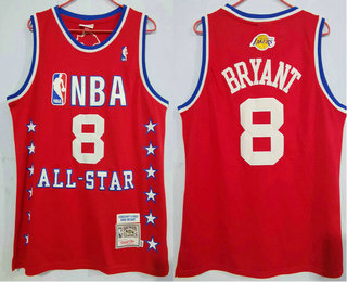 Men's Los Angeles Lakers #8 Kobe Bryant Red 2003 All Star Hardwood Classics Soul Swingman Throwback Jersey