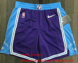 Men's Los Angeles Lakers Purple Nike Diamond 2022 City Edition Swingman Stitched Shorts