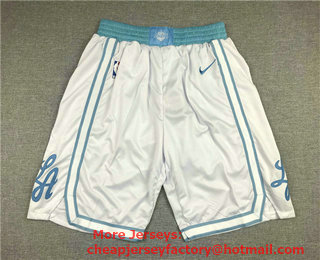 Men's Los Angeles Lakers White NEW 2021 Nike City Edition Stitched Shorts