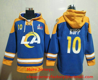 Men's Los Angeles Rams #10 Cooper Kupp 2022 Royal Super Bowl LVI Champions Pullover Hoodie