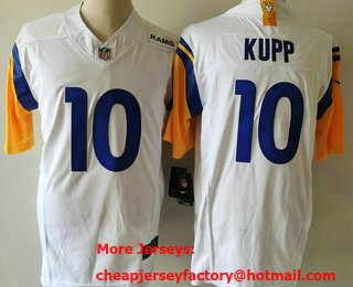 Men's Los Angeles Rams #10 Cooper Kupp White 2023 FUSE Vapor Limited Stitched Jersey