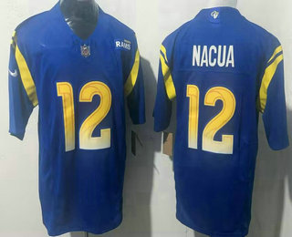 Men's Los Angeles Rams #12 Puka Nacua Limited Royal FUSE Vapor Jersey
