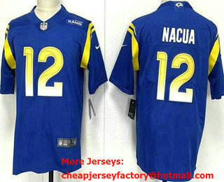 Men's Los Angeles Rams #12 Puka Nacua Limited Royal Vapor Jersey