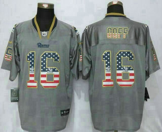 Men's Los Angeles Rams #16 Jared Goff Gray Flag Fashion NFL Nike Elite Jersey