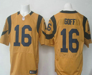 Men's Los Angeles Rams #16 Jared Goff Nike Gold Color Rush 2015 NFL Elite Jersey
