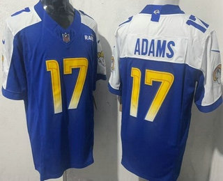 Men's Los Angeles Rams #17 Davante Adams Limited Royal Thanksgiving Fashion FUSE Vapor Jersey