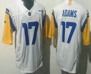 Men's Los Angeles Rams #17 Davante Adams Limited White FUSE Vapor Jersey