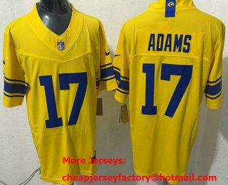 Men's Los Angeles Rams #17 Davante Adams Limited Yellow FUSE 2026 Vapor Jersey