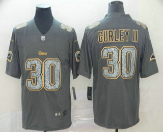 Men's Los Angeles Rams #30 Todd Gurley II Gray Fashion Static 2019 Vapor Untouchable Stitched NFL Nike Limited Jersey