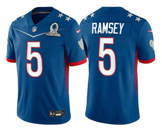 Men's Los Angeles Rams #5 Jalen Ramsey 2022 Royal Pro Bowl Stitched Jersey