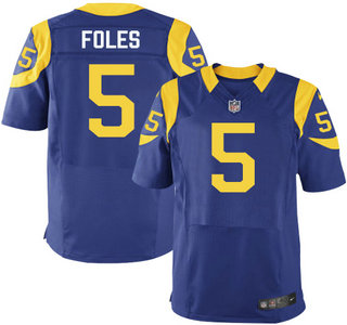 Men's Los Angeles Rams #5 Nick Foles Royal Blue Alternate NFL Nike Elite Jersey