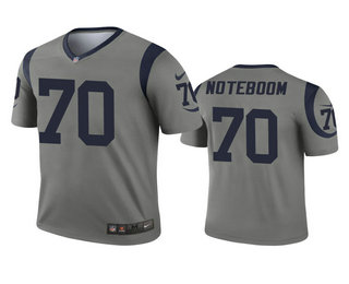 Men's Los Angeles Rams #70 Joseph Noteboom Gray Inverted Legend Jersey