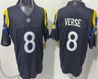Men's Los Angeles Rams #8 Jared Verse Limited Navy Rivalries FUSE Vapor Jersey