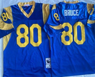 Men's St Louis Rams #80 Isaac Bruce Blue 1999 Throwback Jersey