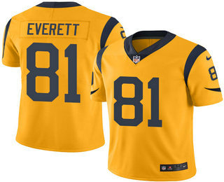 Men's Los Angeles Rams #81 Gerald Everett Gold Stitched NFL Limited Rush Jersey
