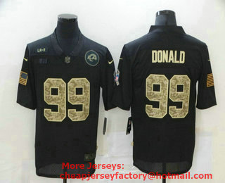 Men's Los Angeles Rams #99 Aaron Donald Black Camo 2020 Salute To Service Stitched NFL Nike Limited Jersey