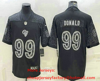 Men's Los Angeles Rams #99 Aaron Donald Black Reflective Limited Stitched Football Jersey
