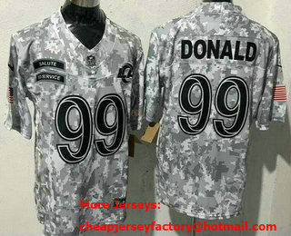 Men's Los Angeles Rams #99 Aaron Donald Limited Arctic Camo 2024 Salute to Service Jersey