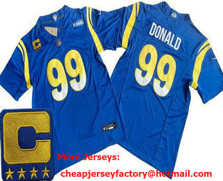 Men's Los Angeles Rams #99 Aaron Donald Limited Royal C Patch FUSE Vapor Jersey