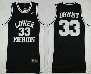 Men's Lower Merion High School #33 Kobe Bryant Black High School Nike Swingman Jersey