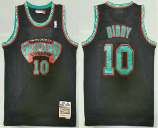 Men's Memphis Grizzlies #10 Mike Bibby ABA Hardwood Classics Black 1998-99 Throwback Swingman Jersey