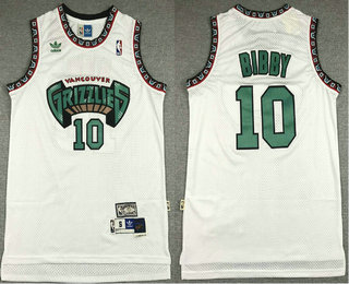 Men's Memphis Grizzlies #10 Mike Bibby White Hardwood Classics Soul Swingman Throwback Jersey