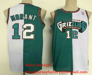 Men's Memphis Grizzlies #12 Ja Morant Green White 1998-99 Split Hardwood Classics Jersey 01