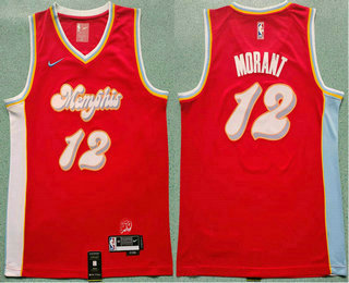 Men's Memphis Grizzlies #12 Ja Morant Red 2024 City Icon Sponsor Swingman Jersey