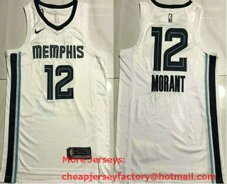Men's Memphis Grizzlies #12 Ja Morant White 2022 Nike Stitched AU Jersey