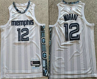 Men's Memphis Grizzlies #12 Ja Morant White City Sponsor Swingman Jersey