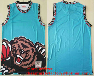 Men's Memphis Grizzlies Light Blue Big Face Mitchell Ness Hardwood Classics Soul Swingman Throwback Jersey