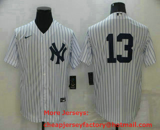 Men's New York Yankees #13 Joey Gallo White No Name Stitched MLB Nike Cool Base Jersey