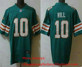 Men's Miami Dolphins #10 Tyreek Hill Limited Aqua Alternate Vapor Jersey