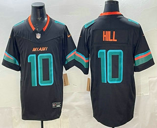 Men's Miami Dolphins #10 Tyreek Hill Limited Black Rivalries FUSE Vapor Stitched Jersey