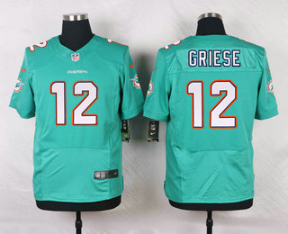 Men's Miami Dolphins #12 Bob Griese Aqua Green Team Color NFL Nike Elite Jersey