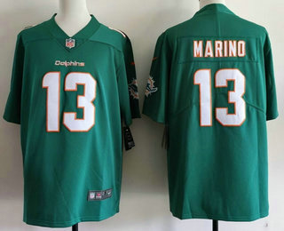 Men's Miami Dolphins #13 Dan Marino Aqua Vapor Limited Stitched Jersey