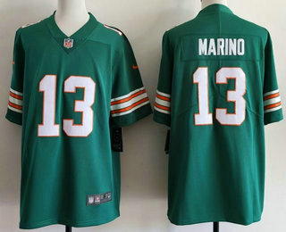 Men's Miami Dolphins #13 Dan Marino Limited Aqua Alternate Vapor Jersey