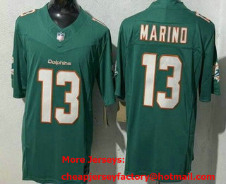 Men's Miami Dolphins #13 Dan Marino Limited Aqua FUSE Vapor Jersey