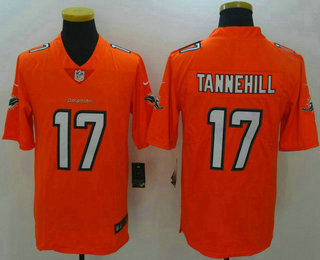Men's Miami Dolphins #17 Ryan Tannehill Orange 2016 Color Rush Stitched NFL Nike Limited Jersey