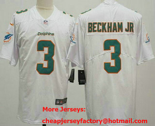 Men's Miami Dolphins #3 Odell Beckham Jr Limited White Vapor Jersey