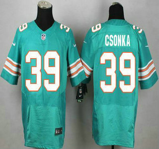 Men's Miami Dolphins #39 Larry Csonka Aqua Green Alternate 2015 NFL Nike Elite Jersey