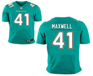 Men's Miami Dolphins #41 Byron Maxwell Aqua Green Team Color NFL Nike Elite Jersey