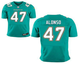 Men's Miami Dolphins #47 Kiko Alonso Aqua Green Team Color NFL Nike Elite Jersey